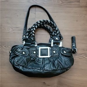 NWT Wilson's Leather Black Rivet Purse